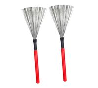 LOLIPPYY 2piezas Cepillo para Batería Mango de Madera Dos de Escobillas para Tambores para Jazz y Percusión Cepillo de Alambre para Batería
