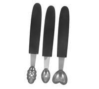 LOLIPPYY 3 Piezas Cucharas para Helado y Melón de Acero Inoxidable de Cucharas para Frutas con Ondulada y Corazón Herramienta Versátil para Postres y Bandejas de Frutas Casa