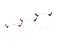 LOLIPPYY 3 Piezas Diadema de Cuernos para Halloween Ligera y Cómoda Accesorio de Fiesta Disfraz Demonio para Adultos