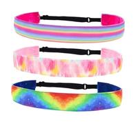 LOLIPPYY 3 piezas Diadema Deportiva Antideslizante para Mujer de Cintas de Pelo Finas con Diseño Tie-dye Colores Degradados para Yoga y Actividades Fitness