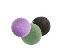 LOLIPPYY 3 piezas Esponjas Faciales Naturales de Vegetal para Limpieza Diaria y Exfoliación Cuidado Sensible y Prevención de Puntos Negros Colores Negro Verde y