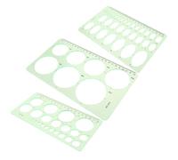 LOLIPPYY 3 Piezas Plantillas de Dibujo Geométrico Regla de Duradera Multiusos para Estudiantes y Oficina para Círculos y Diseño Arquitectónico