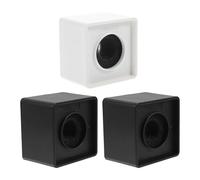 LOLIPPYY 3 Piezas Soportes de Micrófono ABS para Entrevistas 3 Piezas (2 Negros 1 Blanco), Estuche Cuadrado Logotipo, Soporte de Escritorio Compacto 7X5 CM para Reporteros y Transmisiones