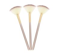 LOLIPPYY 3piezas Kit De Maquillaje Cepillo Forma De Abanico Pequeño Pincel De Resaltado Profesional Sintética Suave Adecuado Para Maquillaje Facial Diario