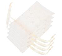 LOLIPPYY 4 Bolsas Pequeñas de Satén y Encaje Cordón para Joyería, Fáciles de Llevar y Limpias, Ideales para Regalos en Baby Shower o Boda Beige