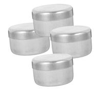 LOLIPPYY 4 Piezas Cajas de Aluminio para Muestreo de Suelo Recipientes Metálicos Redondos con Tapas para Laboratorio y Trabajo de Campo Botes Vacíos para Almacenamiento y Pesaje de Muestras