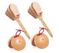 LOLIPPYY 4 Piezas Conjunto de de Madera para Percusión de Juguetes Musicales con Sonido Auténtico Incluye de Dedo Mano Instrumento para Eventos y Educación Musical