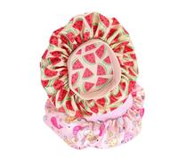 LOLIPPYY 4 piezas Gorros de Dormir para Satén Ligero y Transpirable Unidades con Estampados Divertidos para Ducha y Cuidado del Cabello Infantil