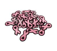 LOLIPPYY 40 piezas Parche Adhesivo Cinta Concienciación Cáncer Mama Bordado para Ropa Maletas Bolsos Decoración DIY Preventiva