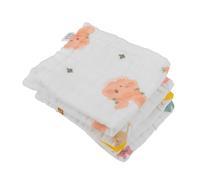 LOLIPPYY 4piezas De Baño Suaves De Algodón Para Bebés Con Diseños De Animales y Garlandas De Conejitos Toallas De Limpieza Facial Para Recién Nacidos Absorbentes y Duraderas