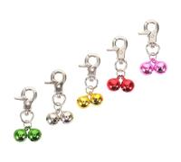 LOLIPPYY 5 Campanillas para Collar de Perro Hebilla Metálica Mini Cascabeles de Colores Rojo Rosa Verde Níquel y Dorado Accesorios Colgantes Ligeros para Mascotas Pequeñas Sonido