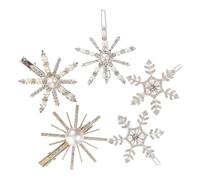 LOLIPPYY 5 piezas Pinzas para Pelo con Diamantes y Perlas con Diseño de de Nieve Brillante Accesorios Ligeros para Mujer para Bodas y Fiestas Varios estilos