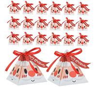 LOLIPPYY 50 Piezas Cajas de Navideñas Triangulares para y Galletas Cajas para Fiestas de Navidad Contenedores para Festivas con Diseño de Papá Noel