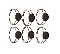 LOLIPPYY 6 Piezas Bases Redondas de Cobre para Pulseras DIY Soporte Ajustable Forma Bronce Antiguo Accesorios para Colgantes y Cadenas para Fabricación de Joyería Personalizada
