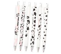 LOLIPPYY 6 Piezas Bolígrafos Gel Retráctiles para Estudiantes con Tinta Diseño Portátil y Resistente Escritura Suave y Aleatorios de Vaca para Papelería Escolar