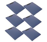 LOLIPPYY 6 Piezas Carpeta Multiusos con Doble Clip Horizontal y Vertical Portapapeles Plegable para Oficina Construcción y Reuniones de Azul Oscuro