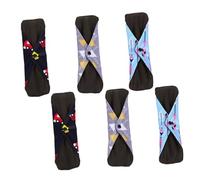 LOLIPPYY 6 piezas Compresas Sanitarias de Reutilizables Bambú Ajustables con Broches para Mayor Seguridad Suaves y Cómodas para Uso Diario Menstruación Color Aleatorio Color Aleatorio