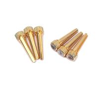 LOLIPPYY 6 piezas Pines para Guitarra Acústica Incrustación de Abulón y Círculo de Latón Pasadores para Cuerdas Compatibles con Variadas