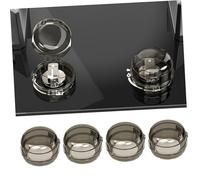 LOLIPPYY 6 piezas Protector para Pomos Cocina Gas Cubiertas Seguridad para Estufas Gas Natural Ajustables Prevención Accidentes