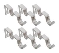 LOLIPPYY 6 Piezas Soportes Metálicos Ajustables para Barra de Cortina Doble Soporte Central Resistente para Poleas de Cortina Romana de Plateadas para Pared y Ventanas