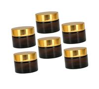 LOLIPPYY 6piezas Bote De Maquillaje Vacío De Vidrio Botellas De Subenvase Para Cosméticos Soporte De Almacenamiento Botellas De Color Marrón Tapa Dorada