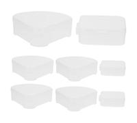 LOLIPPYY 8 piezas Caja Organizadora de Maquillaje Estuche Plástico Compacto para Esponjas de Polvo Triangulares y Cuadradas Soporte Duradero para Puff de Maquillaje Pequeño Portátil y