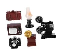 LOLIPPYY Accesorios Miniatura Vintage para Casa de Muñecas Maleta Retro Lámpara de Queroseno Decoración Cine y Aparatos Eléctricos para Escenarios DIY Salón
