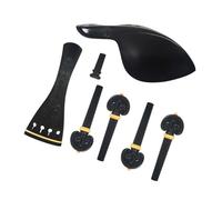 LOLIPPYY Accesorios para Violín de Madera de Ébano Incluye Cordal Clavijas de Afinación Mentonera y Pasador Final Resistentes y Fáciles de Instalar para Violines para Principiantes y