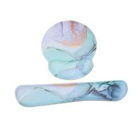 LOLIPPYY Alfombrilla para Ratón y Reposamuñecas de Espuma Viscoelástica Soporte Ergonómico, Color Jade Dorado, Antideslizante para Oficina y Uso Portátil