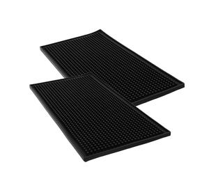 LOLIPPYY Alfombrillas Térmicas Resistentes al Calor para Herramientas de Peluquería, 2 Piezas Negras Antideslizantes, Almohadilla Aislante para Plancha Alisadora y Rizador,