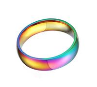 LOLIPPYY Anillo de Acero Inoxidable con Brillo Arcoíris Diseño Único y Resistente al Agua Joyería de Moda para Mujer Talla Regalo Elegante y