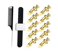 LOLIPPYY Anillos de Segmentación de Cabello Metálicos 10 Unidades Tamaño Ajustable para Peluquería y Peinados Profesionales Gancho Negro y Peine Cuadrado para Uso Doméstico y Salón