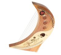LOLIPPYY Arpa de Lira de Madera Maciza 19 Cuerdas de Metal, Instrumento Musical Portátil Estilo Retro para Educación Musical, Diseño Compacto Adecuado para Principiantes y Obsequio