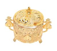 LOLIPPYY Azucarero Metálico con Cuchara Estilo Europeo Recipiente para Azúcar de Cocina con Tapa de Aleación de Zinc Dorada para Hogar y Comedor