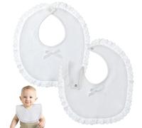 LOLIPPYY Baberos para Recién Nacidos 2 Piezas de Algodón Encaje Tipo Princesa Toallas Absorbentes Saliva del Ñiño Ideales para Proteger Durante la Dentición