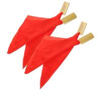 LOLIPPYY Badajo Allegro Kuaiban Chino para Niños, Set de 4 Piezas Cintas de Satén Rojas, Instrumento de Percusión Manual Tradicional de Bambú para Principiantes y Teatro