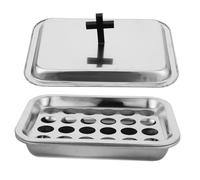 LOLIPPYY Bandeja Inoxidable para Comunión con Soporte para Copas y Tapa Ligera y Portátil para Ceremonias Religiosas y Reuniones Familiares