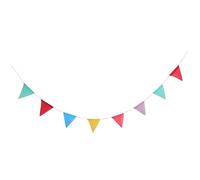 LOLIPPYY Banderines Triángulo de Tela Imitación Lino Guirnalda Colorida Doble Cara para Decoración Bodas Fiestas Cumpleaños Interior y Exterior