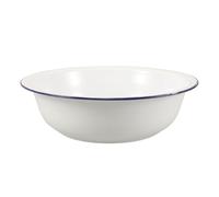 LOLIPPYY Bañera Esmaltada Blanca de 34 Cm para Remojo de Pies, Lavabo Vintage Multifuncional para Baño y Lavandería, Palangana Portátil de Esmalte Resistente para Cuidado Personal y Uso