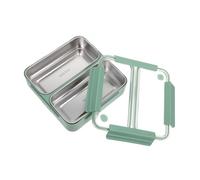 LOLIPPYY Bento Lunch Box Acero Inoxidable Dividido Compartimentos Hermético Portátil Contenedor Metal Para Prepárate Comidas Oficina Escuela Picnic