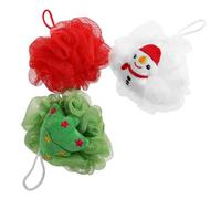 LOLIPPYY Bola De Baño Navideña De Papá Noel Funda De Jabón De Espuma Herramienta De Limpieza Corporal Toalla De Baño