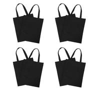 LOLIPPYY Bolsas de Lona Reutilizables Negras 8 Piezas 35x42 Cm Asas Resistentes para Compras, Manualidades y Almacenamiento Diario, Bolsas de Tela Lavables y Duraderas para Supermercado