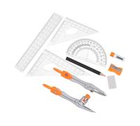 LOLIPPYY Brújula Compás Geométrico para Estudiantes Incluye Lápiz Regla Borrador Transportador Compás Kit De Geometría Matemática Útiles Escolares Estéticos Regla para De