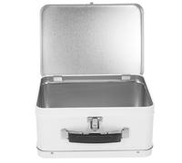 LOLIPPYY Caja de Almacenamiento Portátil Tipo Maleta Blanca 205x150x100 Mm para Joyas y Objetos Pequeños, Caja Decorativa Elegante para Regalos de Boda y Cumpleaños