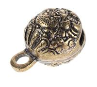LOLIPPYY Campana Colgante de Latón Vintage Diseño de León Amuleto Suerte para Mochila y Llavero de Coche Adorno Decorativo de Metal para Hogar Manualidades y Rituales