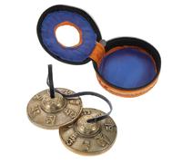 LOLIPPYY Campanas Tingsha de Nepal para Meditación y Yoga Juego de Platillos de Percusión Manual de Cobre Instrumento Religioso Pequeño para Prácticas Budistas y Música de Meditación