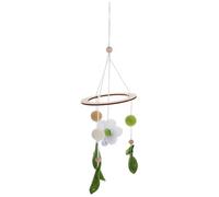 LOLIPPYY Carillón de Cuna Mano con Flores Colgante Decorativo para Habitación de Niña Diseño Nórdico Suave y Seguro para Estimular Coordinación y Audición Infantil