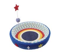 LOLIPPYY Cat Scratcher Bed Compact Round Lounge Bowl with Star Pattern Sisal Pad For Indoor Cats Furniture Protector Suitable For Small Kittens Up To