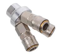 LOLIPPYY Colector de Aire Conector Rápido Neumático T Autoblocante de Acero Divisor de Manguera de 3 Vías para Compresor Racores Industriales para Tubería de Aire Uso en Taller