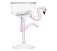 LOLIPPYY Copa de Cóctel de Vidrio Transparente Diseño Flamenco Rosa, Copa de Vino Creativa para Fiesta y Despedida de Soltera, Vaso Decorativo Único para Bar y Eventos Sociales